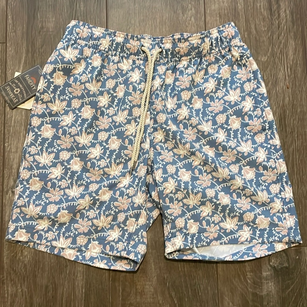 Faherty Mens Beacon Trunk/Swim Floral Size Small